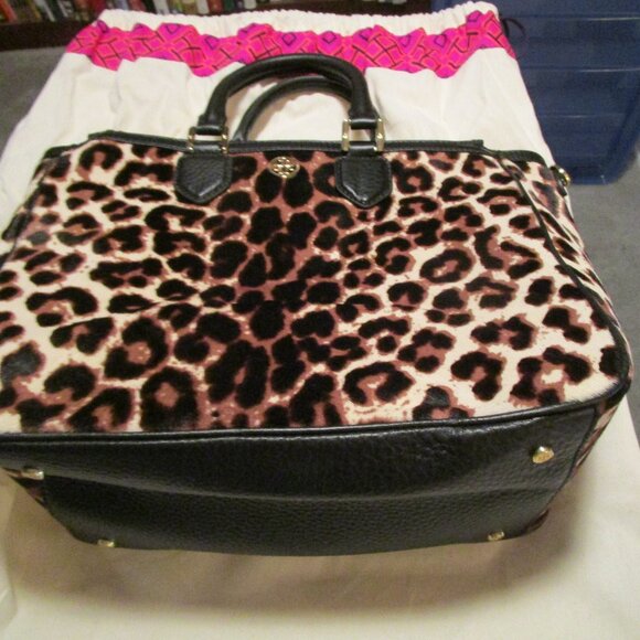 Tory Burch Robinson Haircalf Snow Leopard Tote